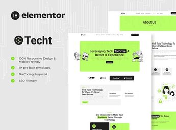 Techt – IT Solutions & Services Company Elementor Template Kit