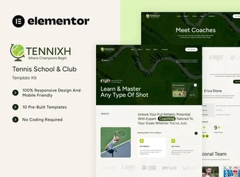Tennixh – Tennis School & Club Elementor Template Kit