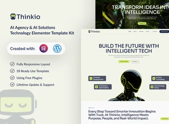 Thinkio – AI Agency & AI Solutions Technology Elementor Template Kit