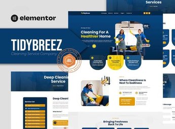 Tidybreez – Cleaning Service Company Elementor Template Kit
