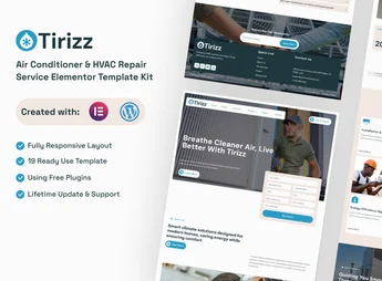 Tirizz – Air Conditioner & HVAC Repair Service Elementor Template Kit
