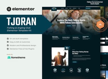 Tjoran – Fishing & Angling Club Elementor Template Kit