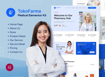 TokoFarma – Ecommerce Medicinal Store Elementor Template Kit