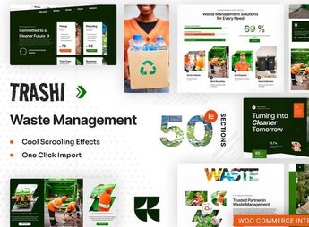 Trashi – Waste Management & Recycling Elementor Pro Template Kit