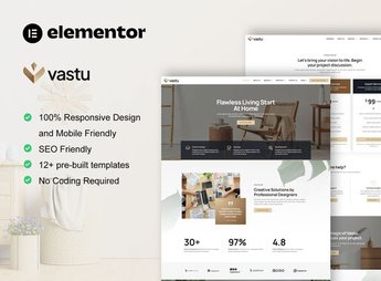Vastu – Interior Design Service Elementor Pro Template Kit