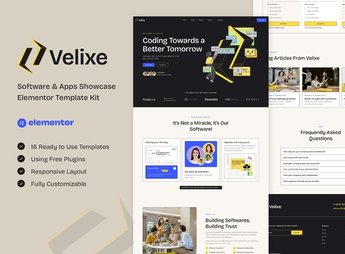 Velixe – Software & Apps Showcase Elementor Template Kit