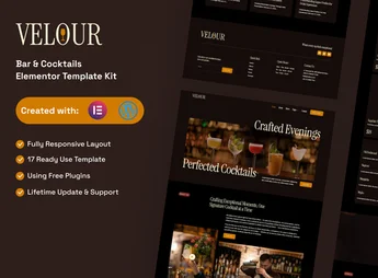 Velour – Bar & Cocktails Elementor Template Kit
