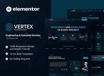 Vertex – Engineering & Industrial Services Elementor Template Kit