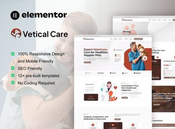 VeticalCare – Veterinary & Pet Care Elementor Pro Template Kit