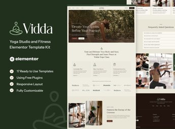 Vidda – Yoga Studio & Fitness Elementor Template Kit