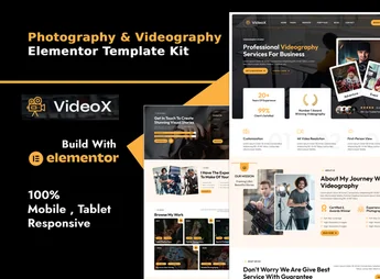 Videox – Photography & Videography Services Elementor Template Kit