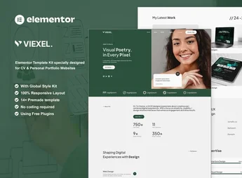 Viexel – CV & Personal Portfolio Elementor Template Kit