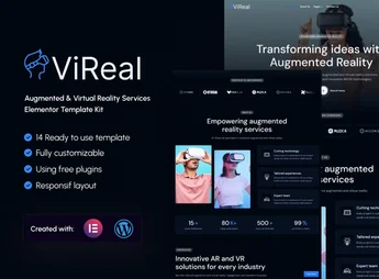 Vireal – Augmented & Virtual Reality Services Elementor Template Kit