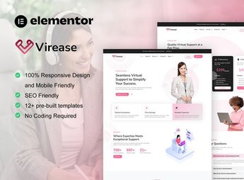 Virease – Virtual Assistant Service Elementor Pro Template Kit