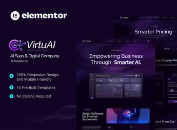 VirtuAI – AI Saas & Digital Company Elementor Template Kit
