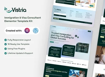 Vistria – Immigration & Visa Consultant Elementor Template Kit