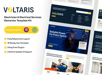 Voltaris – Electrician & Electrical Services Elementor Template Kit
