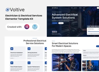 Voltive – Electrician & Electrical Services Elementor Template Kit