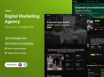 Vortex – Digital Marketing Agency Elementor Template Kit