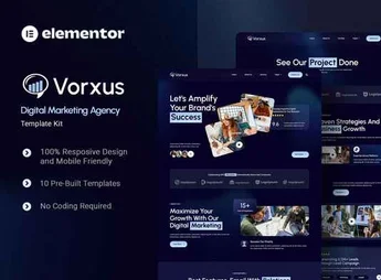 Vorxus – Digital Marketing Agency Elementor Template Kit