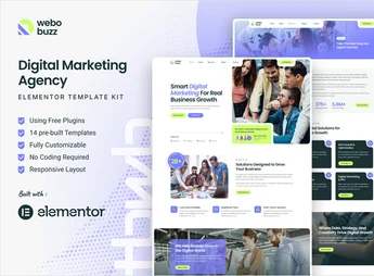 Webobuzz – Digital Marketing Agency Elementor Template Kit