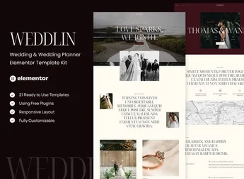 Weddlin – Wedding & Wedding Planner Elementor Template Kit