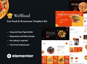 Wellfood – Fast Food & Restaurant Elementor Pro Template Kit