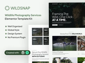 Wildsnap – Wildlife Photography Services Elementor Template Kit