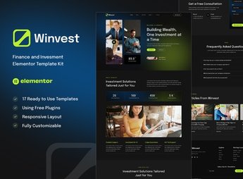 Winvest – Finance & Investment Elementor Template Kit
