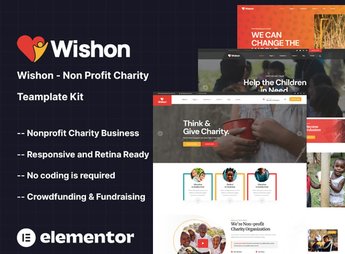 Wishon – Non Profit Charity Elementor Template Kit