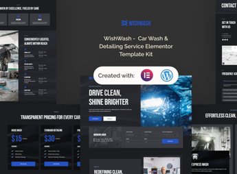 WishWash –  Car Wash & Detailing Service Elementor Template Kit