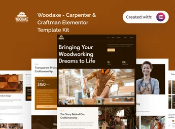Woodaxe – Carpenter & Craftman Elementor Template Kit