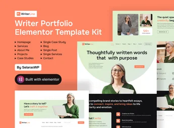 WriterLine – Writer Portfolio Elementor Template Kit