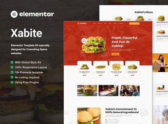 Xabite – Burger Fast Food Elementor Template Kit