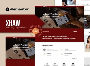 Xhaw – Branding Digital Agency Elementor Template kit