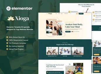 Xioga – Yoga Wellness Elementor Template Kit