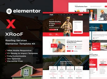 XRoof – Roofing Services Elementor Template Kit