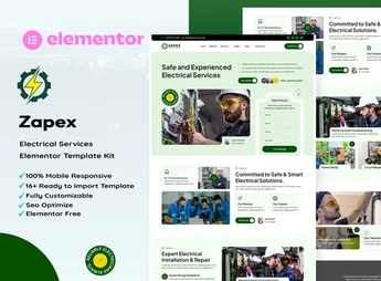 Zapex – Electrical Services Elementor Template Kit
