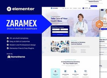 Zaramex – Doctor, Medical & Healthcare Elementor Template Kit