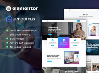 Zendomus – Smart Home & Technology Services Elementor Pro Template Kit