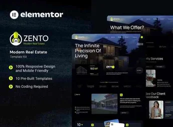 Zento – Modern Real Estate Elementor Template Kit