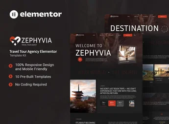 Zephyvia – Travel Tour Agency Elementor Template Kit