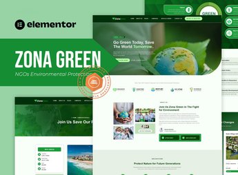 Zona Green –  NGOs Environmental Protection  Elementor Template Kit