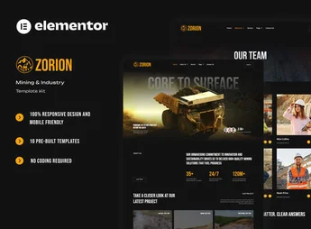 Zorion – Mining & Industry Elementor Template Kit