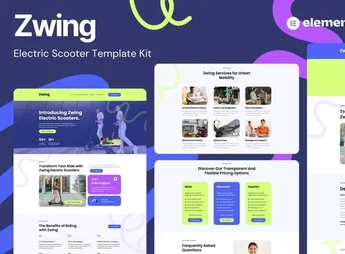 Zwing – Electric Scooter Website Elementor Template Kits