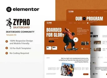 Zypho – Skateboard Community Elementor Template Kit