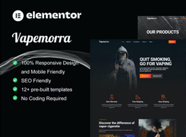 Vapemorra – Vape Store Elementor Template Kit